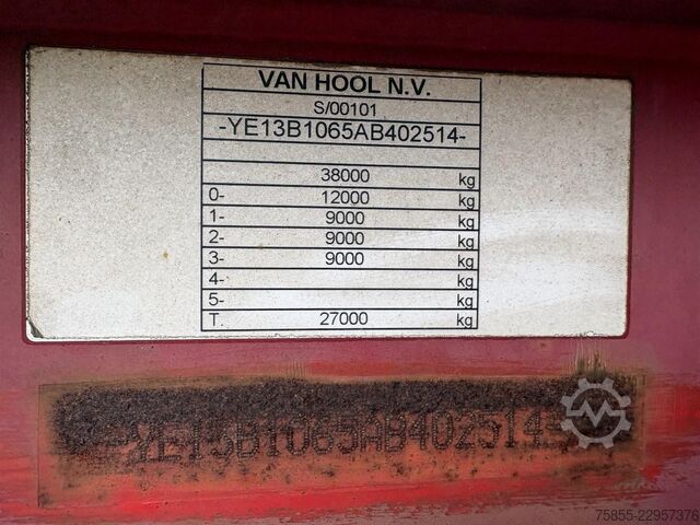 Container transport Van Hool 3B0070 20FT Kipper-Tip chassis / HATZ diesel en...