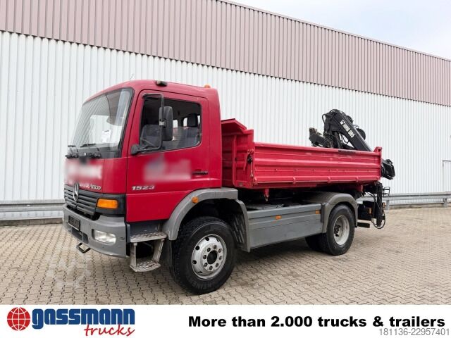 Tipper truck Mercedes-Benz Atego 1523 AK 4x4, Heckkran Hiab 085-3,