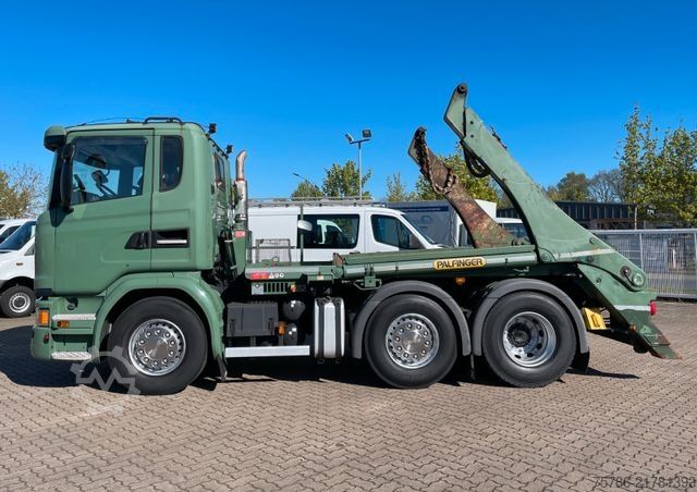 Skip truck SCANIA G 490 LB/ 6x2.4/ Palfinger/ Funk/ AC/ Standhzg.