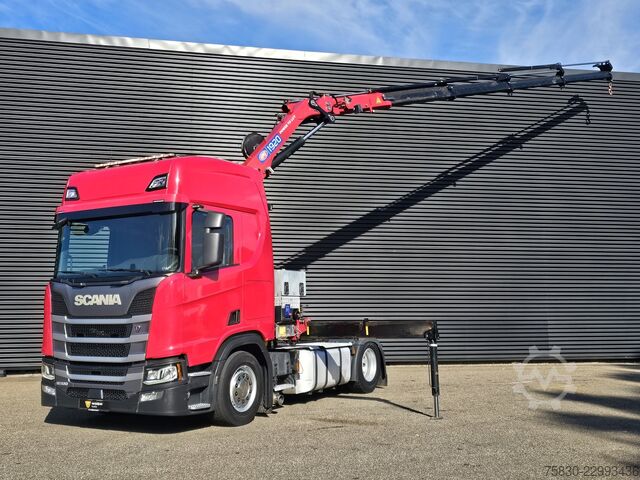 Scania R500 with HMF 19 tm crane / retarder Scania Scania R500 HMF 19 tm CRANE / KRAN / RETARDER