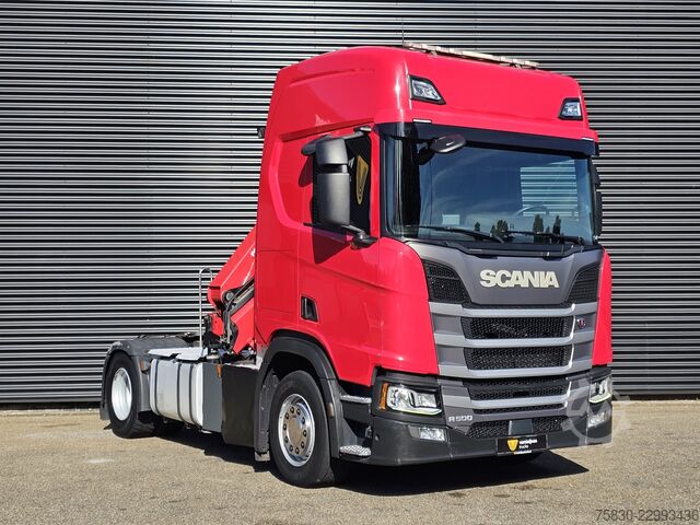 Scania R500 with HMF 19 tm crane / retarder Scania Scania R500 HMF 19 tm CRANE / KRAN / RETARDER