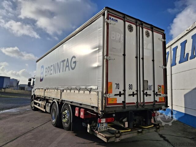 Flatbed truck with tarpaulin REANAULT D26 WIDE 380 - 6X2 - E6 - RETARDER