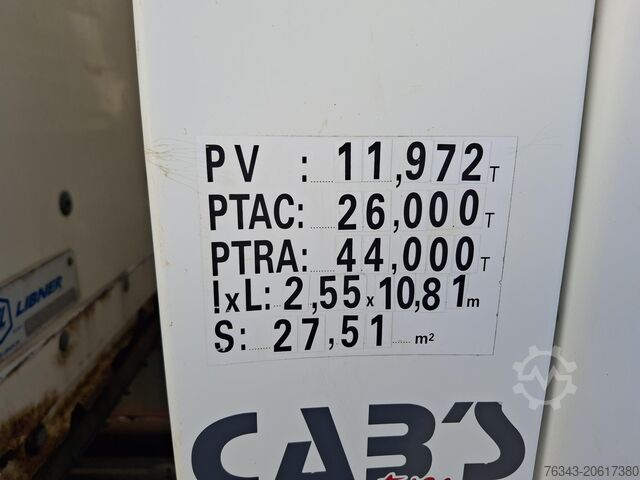 Flatbed truck with tarpaulin REANAULT D26 WIDE 380 - 6X2 - E6 - RETARDER