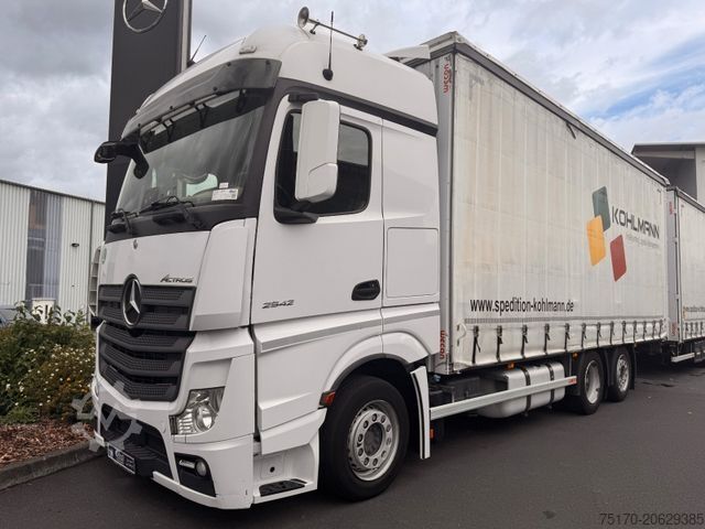 Flatbed truck with tarp MERCEDES-BENZ Actros 2542 LnR 6x2 Retarder Standklima