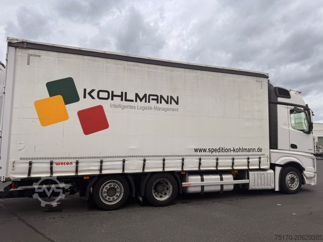 Flatbed truck with tarp MERCEDES-BENZ Actros 2542 LnR 6x2 Retarder Standklima