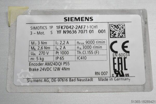 Compact axle with synchronous motor NTN SNR AXC100SNG2525-D-2100-2500-A0-XX00-P-A + 1FK7042-2AF71-1CH1