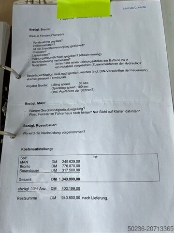 Teleskopmastbühne Bronto Skylift 32 Mete MAN Feuerwehrfahrzeug