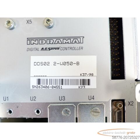 Component Indramat DDS02.2-W050-B Controller SN:263406-04551 - ! -