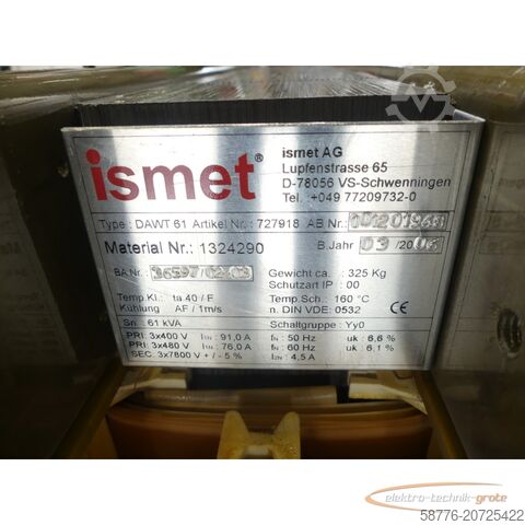 Component ismet Ismet DAWT 61 / 727918 Netzdrossel