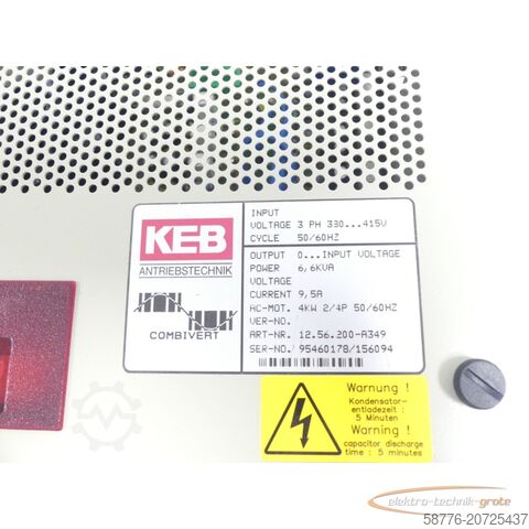 Component KEB 12.56.200-A349 Combivert Frequenzumrichter SN:95460178/156094