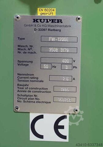 Kuper Furnier Zusammensetzungsmaschine Kuper FW/ 1200-E