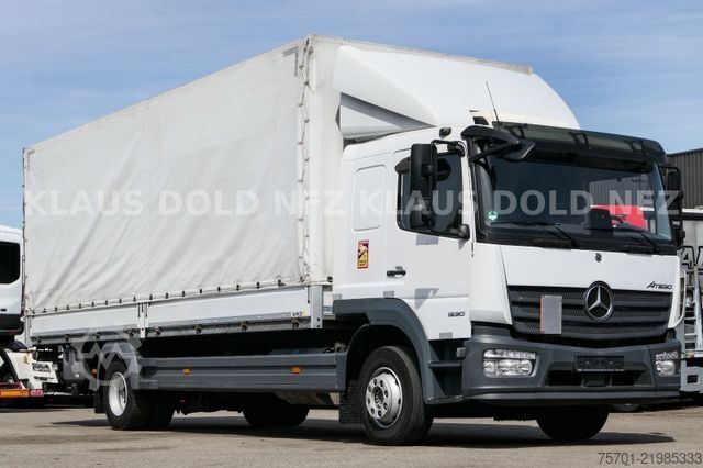 Flatbed truck with tarp MERCEDES-BENZ Atego 1530 Pritsche Plane Standklima LBW Euro 6
