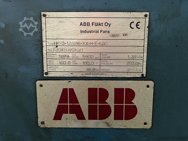 Stainless Industrial Centrifugal Turbo Blower Fan Abb Fläkt oy Industrial Fans HKXG-12/816-XX-H-E-LGE