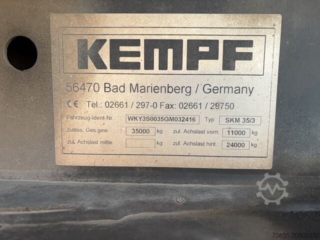 Kippauflieger Kempf 3-axle aluminium tipper semi-trailer