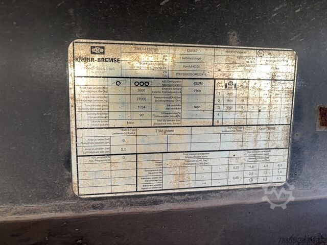 Kippauflieger Kempf 3-axle aluminium tipper semi-trailer