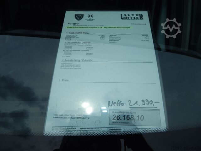 Pritschenwagen Tempomat Anhängerkupplung Peugeot Boxer Doka Doppelkabine 7-Sitzer Boxer Pritsche-Plane-Lang-Rollplane