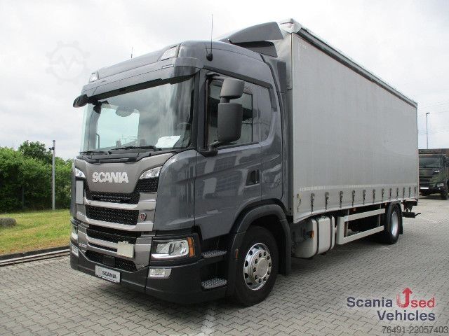 Flatbed truck with tarp Scania G 320 B4x2NA Pritsche / Schiebeplane / Lbw. / AHK