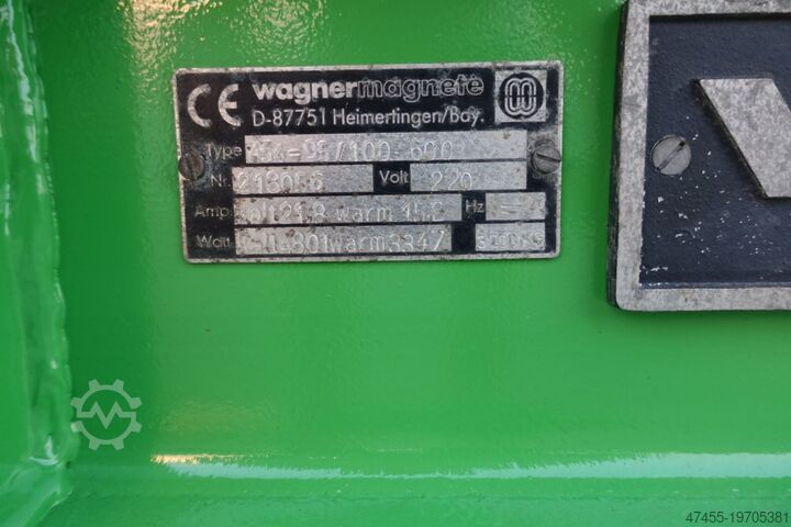 Electromagnetic belt separator Wagner Magnete 454-95/100-600