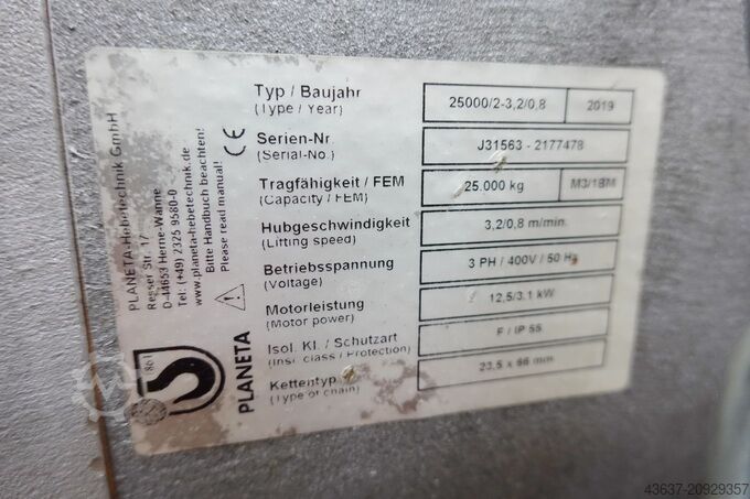 Kettenzug PLANETA 25000/2 - 3,2/0,8