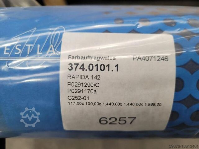 KBA RA 142 inking + dampening rollers KBA (Koenig & Bauer) inking + dampening rollers