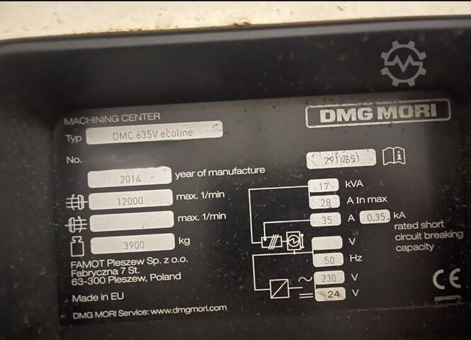 Vertical machining center DMG DMC 635V Ecoline