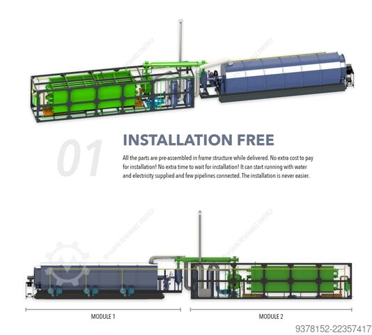 Tyre pyrolysis, 4-ton capacity HUAYIN F4000