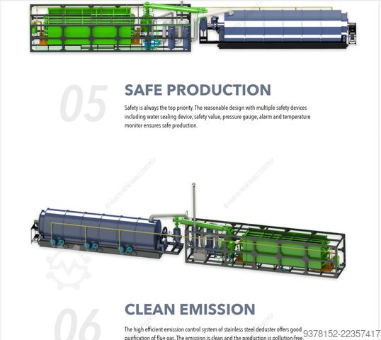 Tyre pyrolysis, 4-ton capacity HUAYIN F4000