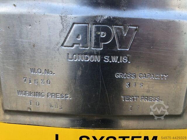Stainless steel agitator tank with double APV 10492