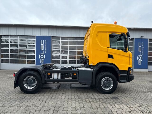 Standard tractor unit SCANIA G450 XT 4x4 Euro 6 SZM Kipphydraulik Blatt /Luft