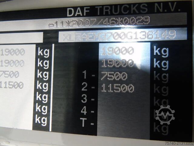 Kühl-/Tiefkühltransport DAF CF 290 + CARRIER + LOADLIFT
