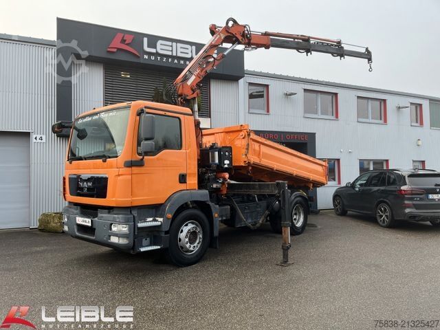 Three-sided tipper truck MAN TGM 18.330 4x2BB*Atlas Terex 120*Meiller Kipper*