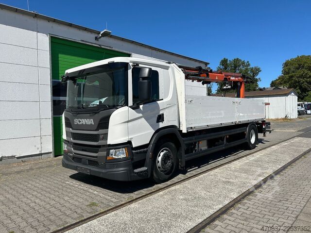 LKW mit Pritsche (offen) SCANIA P360 / Atlas 145 + Zange
