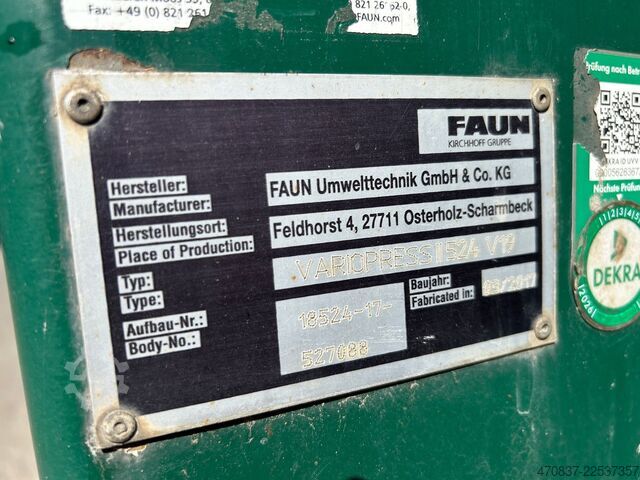 Garbage truck MERCEDES-BENZ 2533 / Faun VarioPress 524 + Schüttung