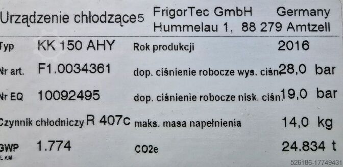 Cooler FRIGORTEC Granifrigor  KK150 AHY