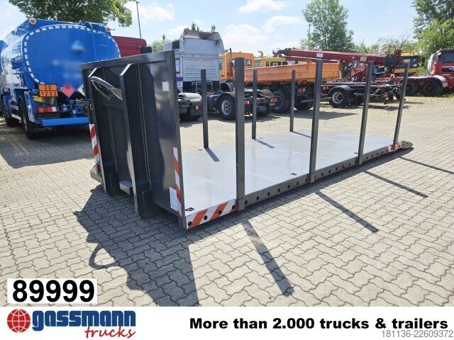 Roll-off container  Abrollplattform 6.000mm, mit abnehmbaren Rungen