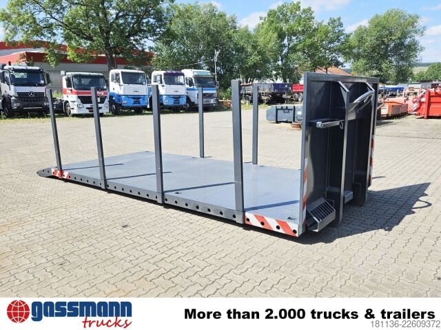 Roll-off container  Abrollplattform 6.000mm, mit abnehmbaren Rungen