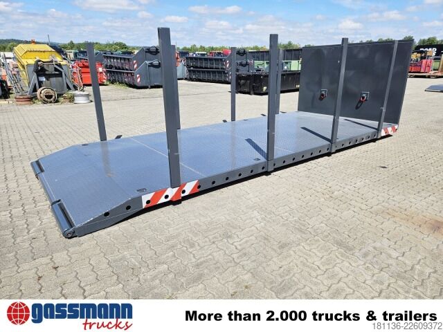 Roll-off container  Abrollplattform 6.000mm, mit abnehmbaren Rungen