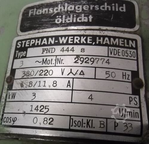 Getriebemotor 3 kW 66 U/min Stephan Werke FND444s /  AZ4S
