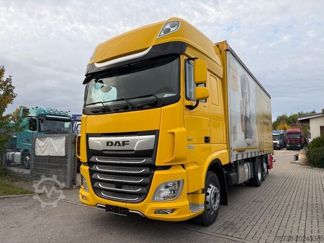 Flatbed truck with tarp DAF XF 480 SSC/Kompressor/Intader/Dinkel/Getreide