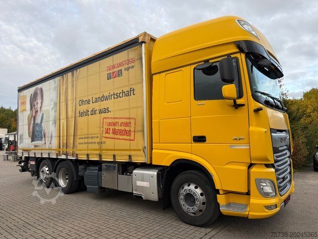 Flatbed truck with tarp DAF XF 480 SSC/Kompressor/Intader/Dinkel/Getreide