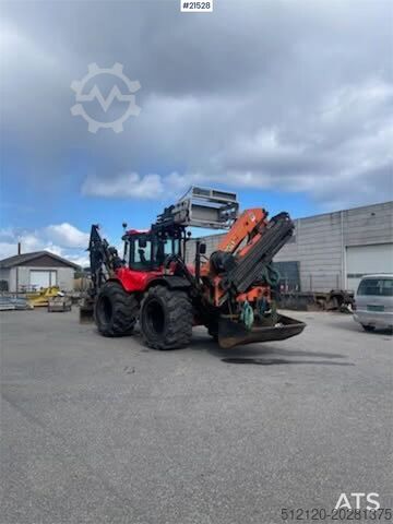 Baggerarm Huddig 1260C Backhoe w/ Palfinger crane, Lift, rototilt a