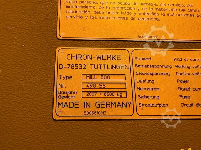 Fünf-Achs-Bearbeitungszentrum CHIRON MILL 800