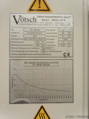Lacktrockner DIN 1539 300°C Vötsch VTL 100/150 nach DIN 1539