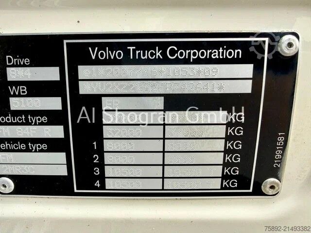 Fahrgestell mit Fahrerhaus Volvo FM 410 / 8x4 / Blatt - Luft / Eu6