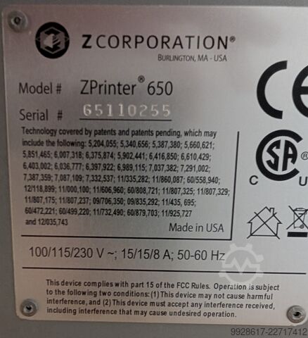 3D Drucker Z Corporation ZPrinter 650