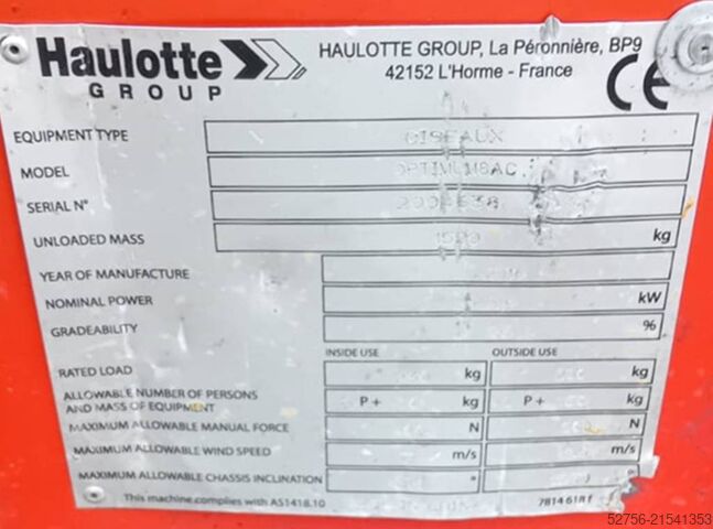 Scherenhebebühne Haulotte Optimum  8