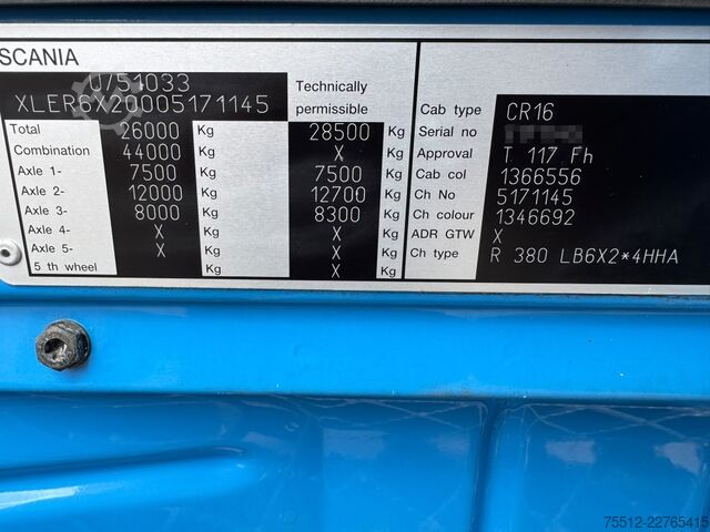 Tanker truck Scania R 380 Tank / 6X2 / Manual / Euro 3 / 19.000 Lit...
