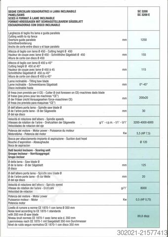 Circular Saw (Sliding Table Saw) Griggio SC 3200
