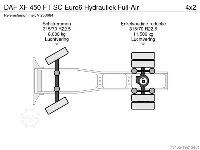 Standard-SZM DAF XF 450 FT SC Euro6 Hydrauliek Full-Air