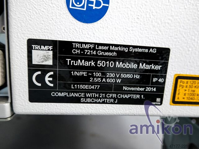 Faserlaser Laserbeschriftung Trumpf TruMark 5010 Mobil
